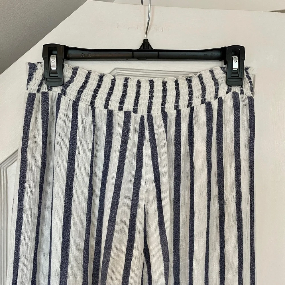 Becca Striped Pants with Slit - White & Blue - Picture 3 of 5